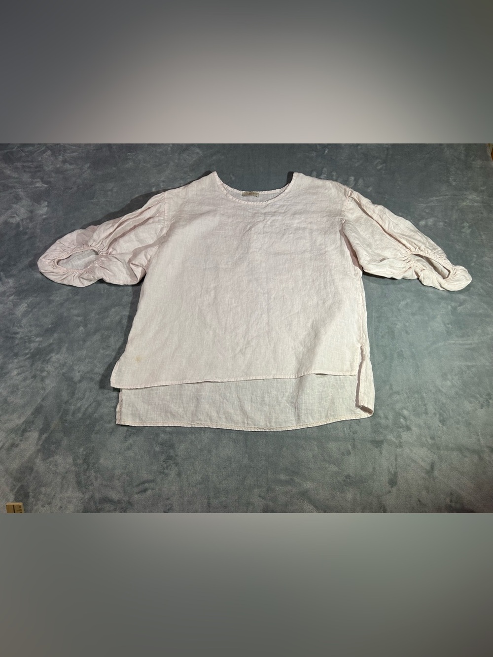 Bellambia-Made In Italy- Linen Light Pink 3/4 Sleeve Top-size Large